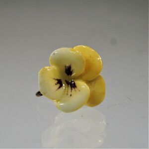 Vintage Coalport Porcelain Pansy Earring One SINGLE Screw Back AS IS For Crafts